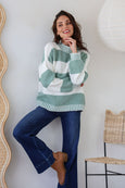 Tilly Stripe Knit- Sage/Ivory