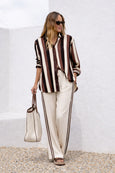 Portofino Stripe Shirt- Black