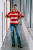 Eliza Stripe Knit- Pink/Red