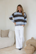 Lucy Stripe Knit- Choc/Blue