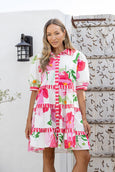 Hibiscus Button Knee Dress