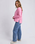 Jayne Throw on Fleece Sweat- Rose