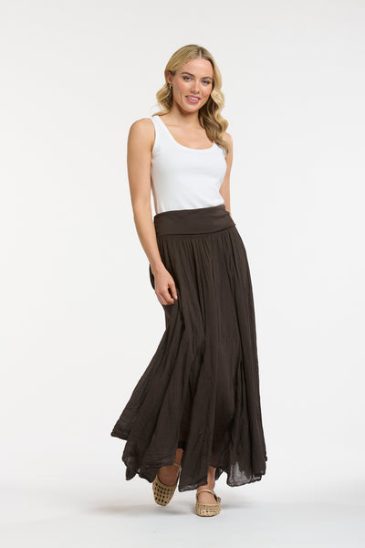 Georgia Maxi Skirt- Chocolate