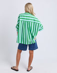 Palermo Stripe Shirt- Green/Blue