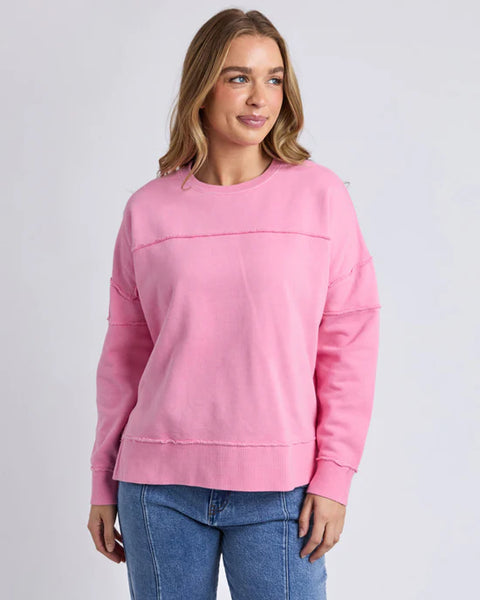 Jayne Throw on Fleece Sweat- Rose