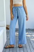 Maisie Tencel Drawstring Jean- Light Blue