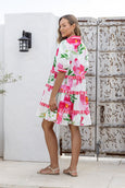Hibiscus Button Knee Dress