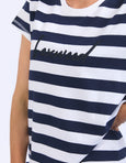 Signature Tee Dress- Navy & White Stripe