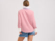 Rugby Frill Collar- Raspberry Stripe