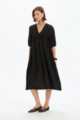 Puff Sleeve Gather Front Dress