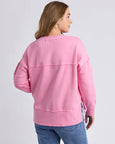 Jayne Throw on Fleece Sweat- Rose