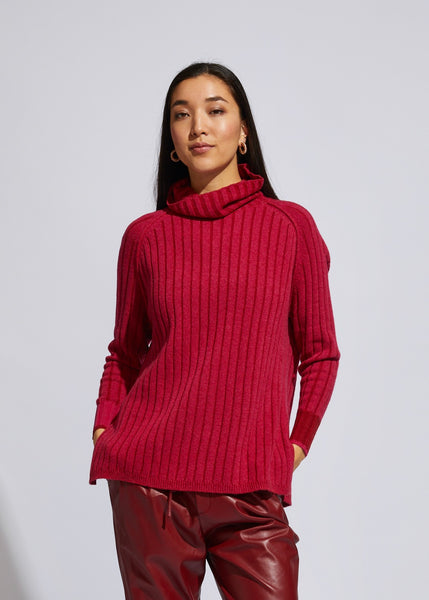 LD and Co Plaited Roll Neck- Fuchsia