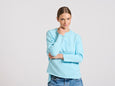 Raw Long Sleeve Sweat- Sky Blue