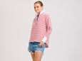 Rugby Frill Collar- Raspberry Stripe