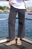 Jude Wide Leg Crop Jean- Washed Black