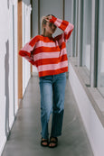 Eliza Stripe Knit- Pink/Red