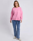 Jayne Throw on Fleece Sweat- Rose