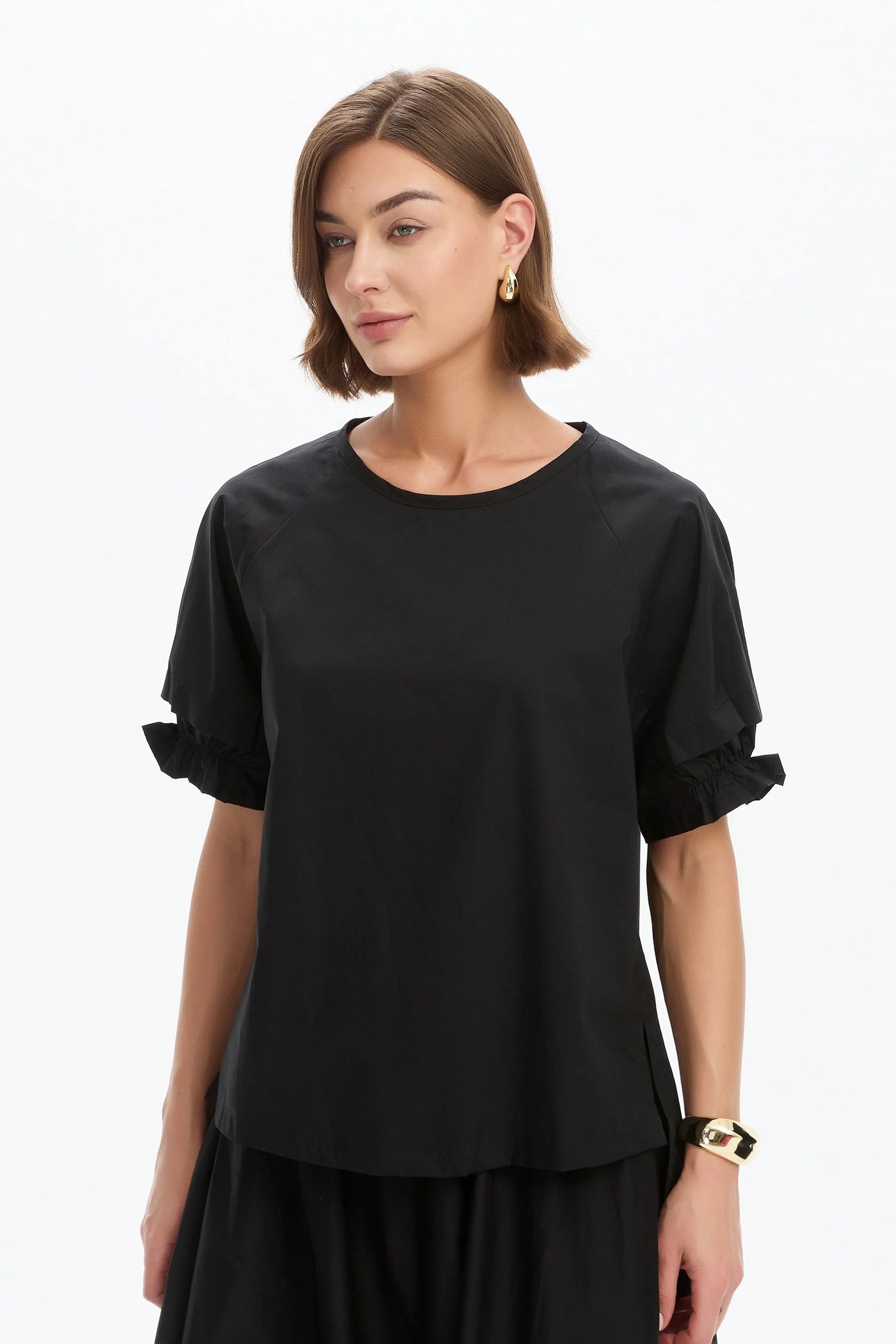 Ruffle Sleeve Detail Top