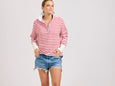 Rugby Frill Collar- Raspberry Stripe