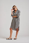 The Avril Popover Shirtdress- French Navy Gingham