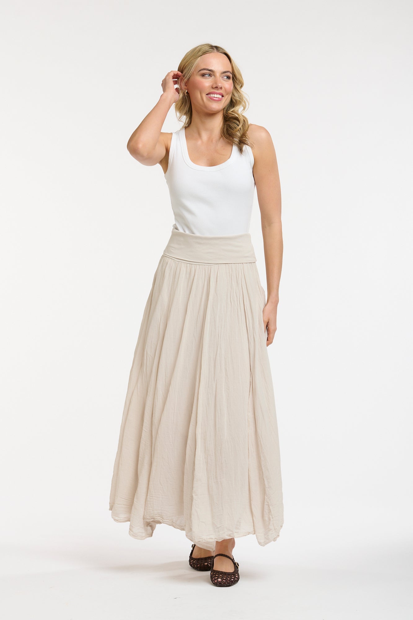 Georgia Maxi Skirt- Beige
