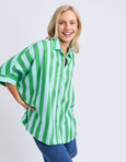 Palermo Stripe Shirt- Green/Blue