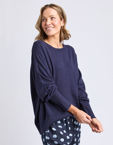 Sunny Long Sleeve Knit- Navy