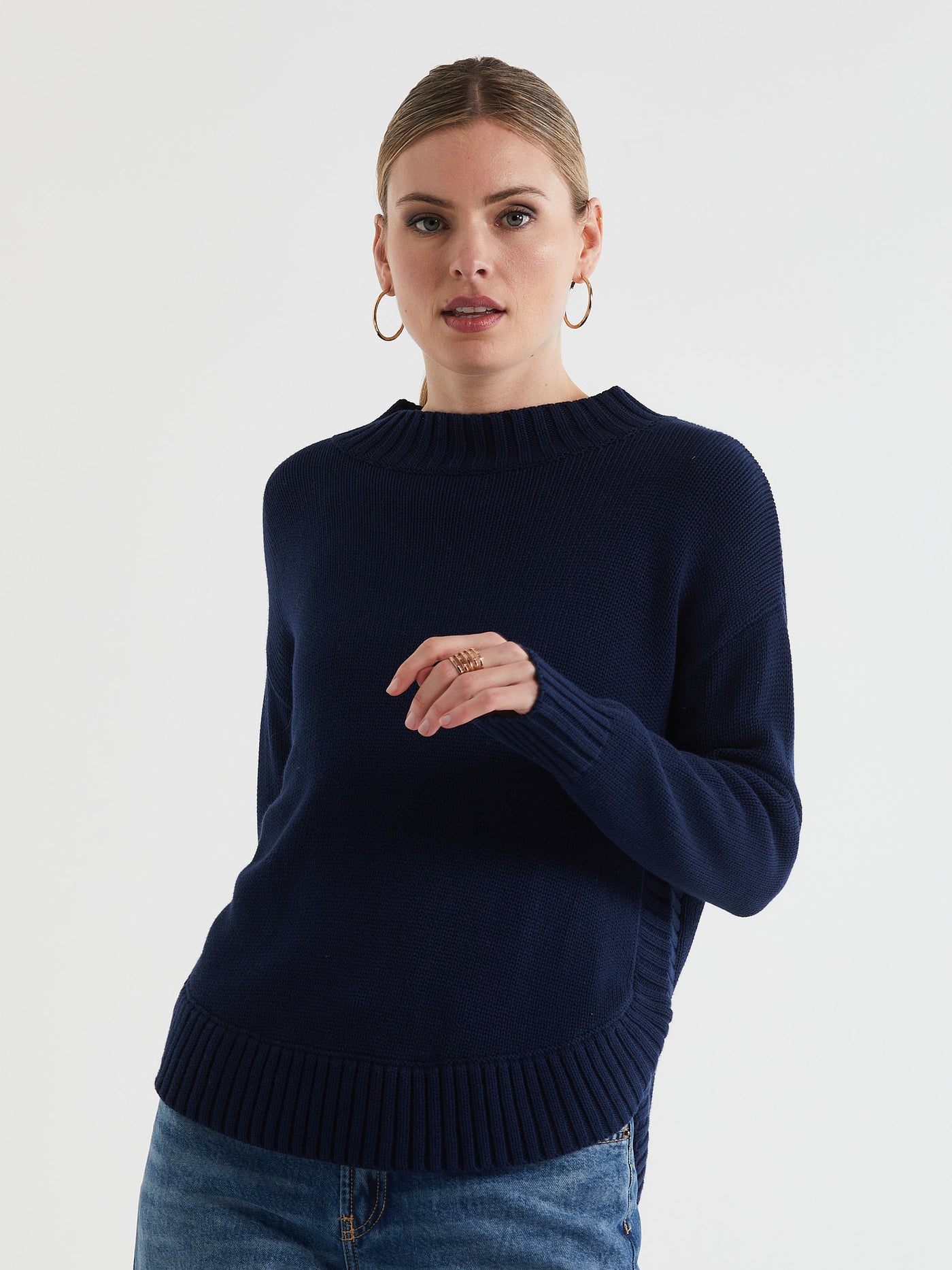 Sophie Cotton Mock Turtle Neck