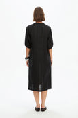 Puff Sleeve Gather Front Dress