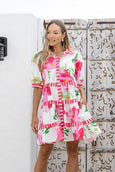 Hibiscus Button Knee Dress