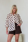 Malta Polka Dot Top- Latte/Chocolate