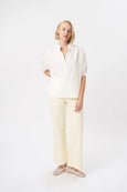 Amber Shirt - White w/White Flower