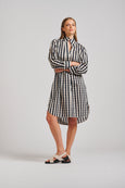 The Avril Popover Shirtdress- French Navy Gingham