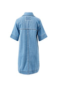 Bonnie Relaxed Shirt Dress- Vintage Blue