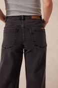 Jude Wide Leg Crop Jean- Washed Black