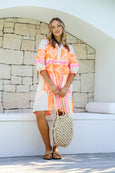 Mediterranean Boho Dress- Pink/Orange