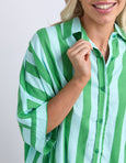 Palermo Stripe Shirt- Green/Blue