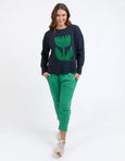 Madeleine Stamer Crew- Navy/Green