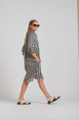 The Avril Popover Shirtdress- French Navy Gingham