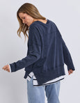 Jayne Throw On Knit- Navy