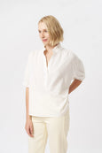 Amber Shirt - White w/White Flower