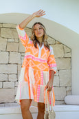 Mediterranean Boho Dress- Pink/Orange