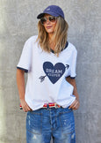 Ringer Tee- White/Navy