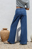 Maisie Tencel Drawstring Jean- Dark Blue