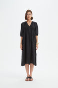 Puff Sleeve Gather Front Dress