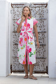 Hibiscus Tie Front Midi Dress