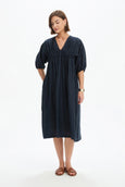 Puff Sleeve Gather Front Dress
