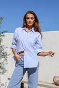 Pippa Stripe Shirt- Blue/White