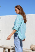 Pippa Stripe Shirt- Green/White