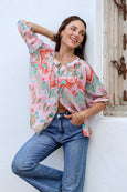 Pink Garden Button Shirt